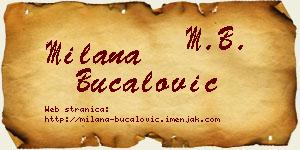 Milana Bucalović vizit kartica